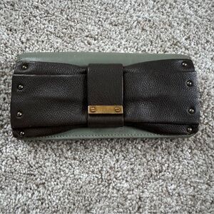 Chloe Bow Embellished Leather Long Wallet